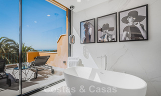 Contemporary renovated, spacious, duplex penthouse, with panoramic sea views in a desirable urbanisation in Nueva Andalucia, Marbella 42972 