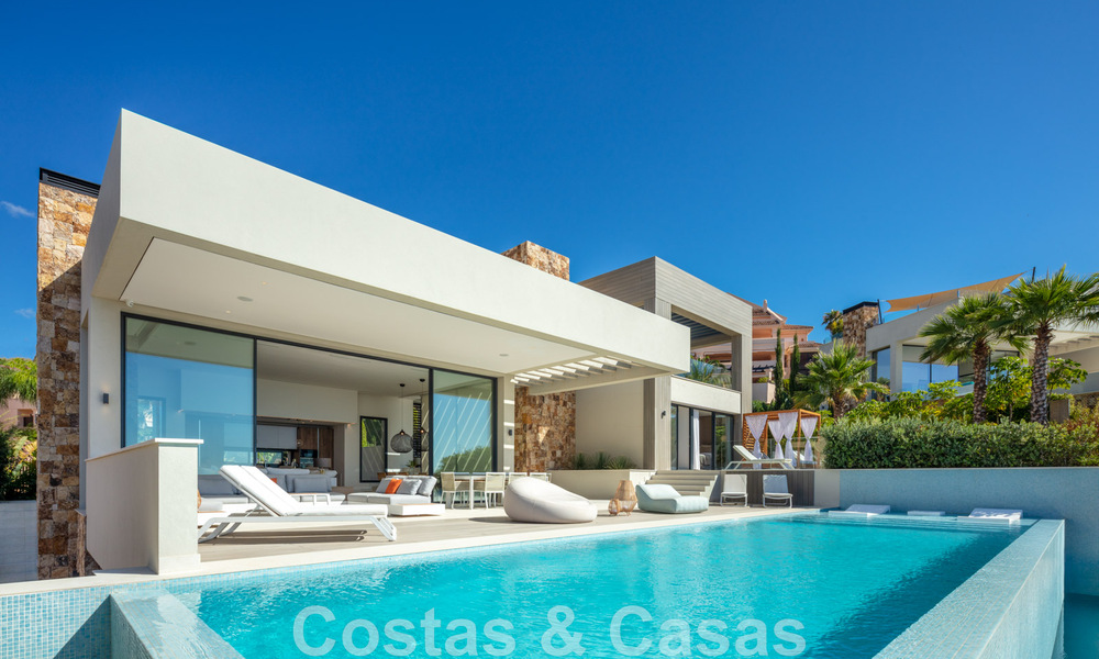 Luxury contemporary style villa for sale with sea views in Nueva Andalucia's golf valley in Marbella 43293