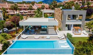 Luxury contemporary style villa for sale with sea views in Nueva Andalucia's golf valley in Marbella 43310 
