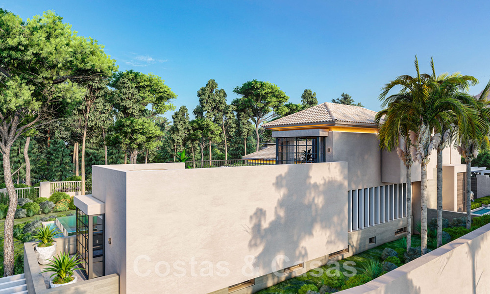 Mundane, luxury villa for sale in contemporary style, within walking distance of all amenities and the beaches of the Golden Mile, Marbella 43190