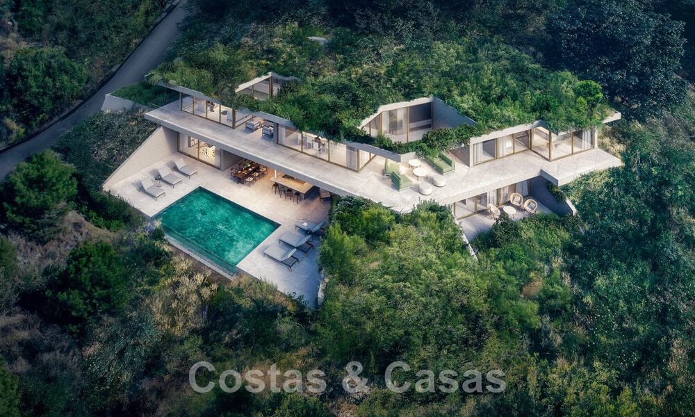 New on the market! Innovative designer villa for sale, completely nestled in the surrounded nature, with stunning panoramic views, in Benahavis - Marbella 43347