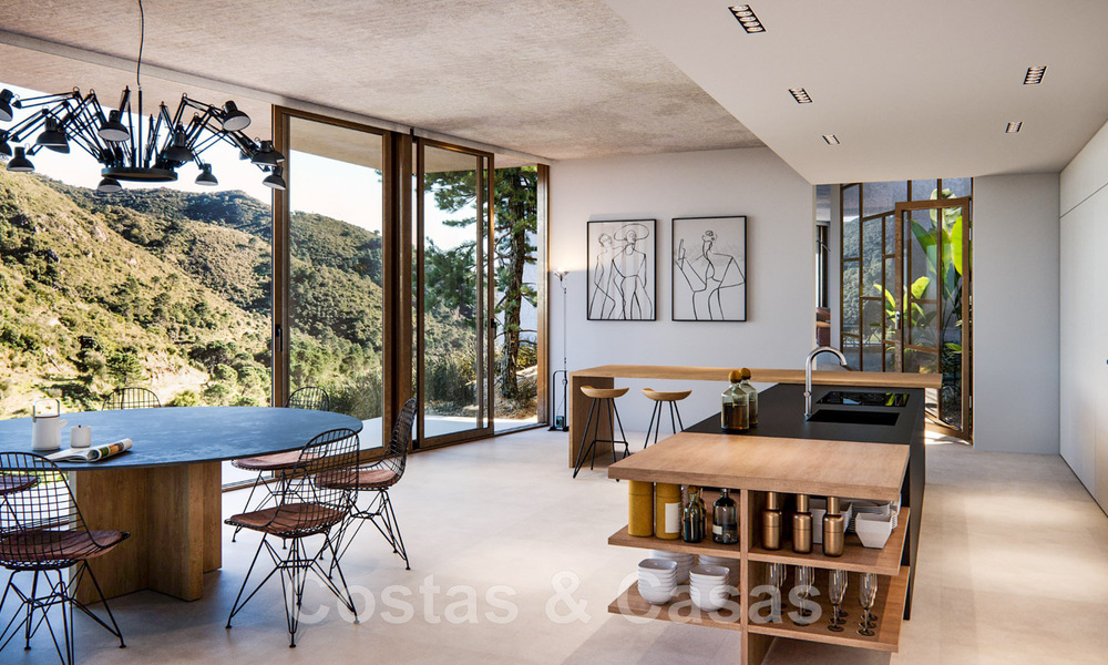 New on the market! Innovative designer villa for sale, completely nestled in the surrounded nature, with stunning panoramic views, in Benahavis - Marbella 43351