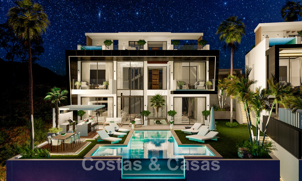 New, modern, luxury villas for sale with jacuzzi on the solarium, in an exclusive golfing area in Benahavis - Marbella 43416