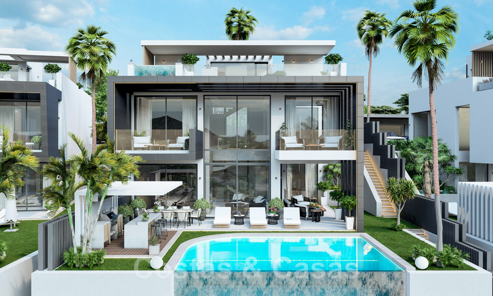 New, modern, luxury villas for sale with jacuzzi on the solarium, in an exclusive golfing area in Benahavis - Marbella 43417