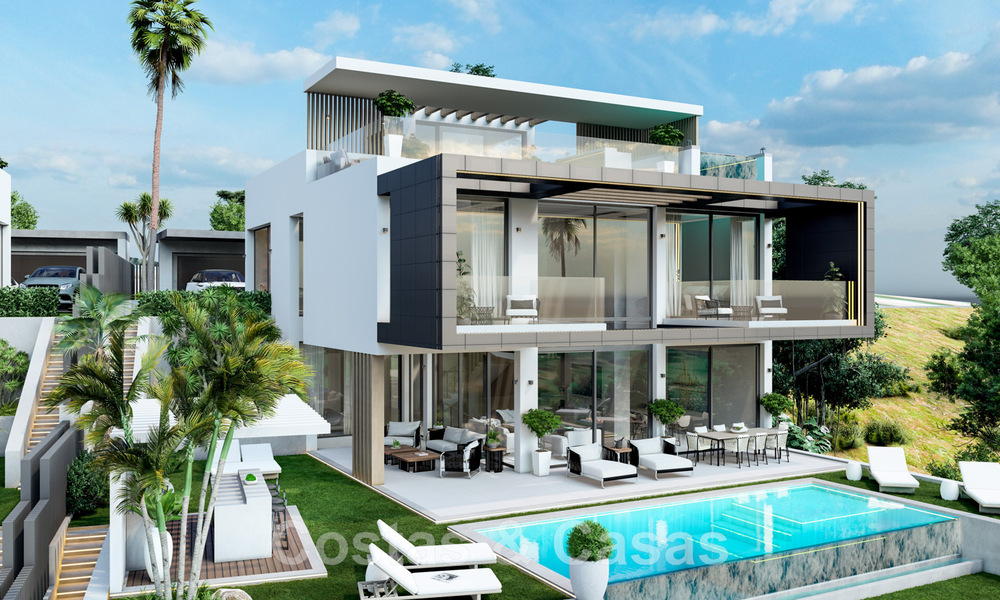 New, modern, luxury villas for sale with jacuzzi on the solarium, in an exclusive golfing area in Benahavis - Marbella 43427