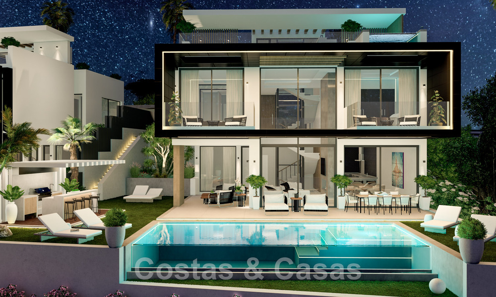 New, modern, luxury villas for sale with jacuzzi on the solarium, in an exclusive golfing area in Benahavis - Marbella 43430