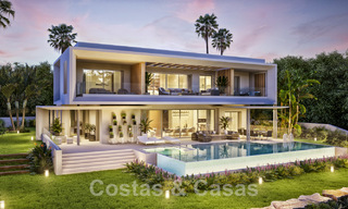 New modernist luxury villas for sale, with privacy and sea views, in a gated community in the hills of Marbella 43378 