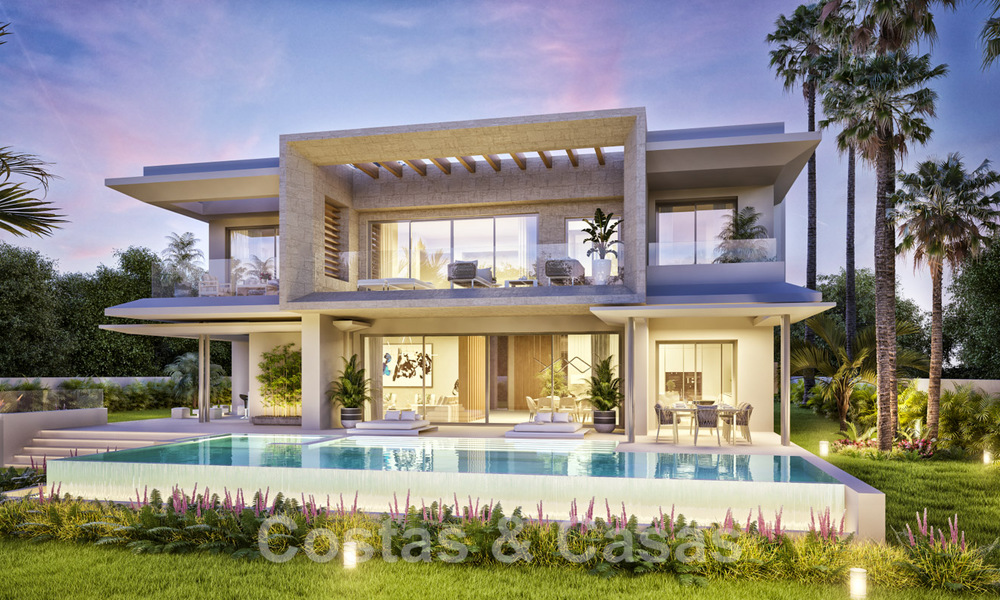 New modernist luxury villas for sale, with privacy and sea views, in a gated community in the hills of Marbella 43381