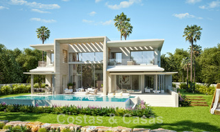 New modernist luxury villas for sale, with privacy and sea views, in a gated community in the hills of Marbella 43382 