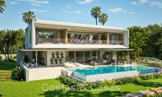 New modernist luxury villas for sale, with privacy and sea views, in a gated community in the hills of Marbella 43386 