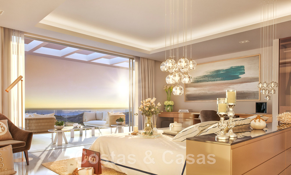 New modernist luxury villas for sale, with privacy and sea views, in a gated community in the hills of Marbella 43388