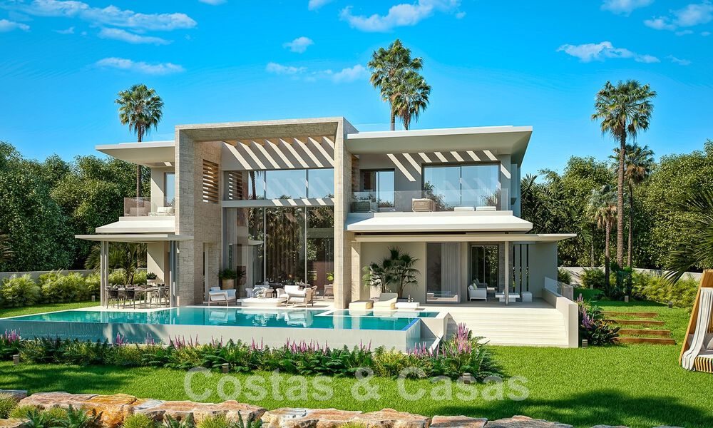 New modernist luxury villas for sale, with privacy and sea views, in a gated community in the hills of Marbella 52436