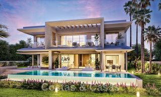 New modernist luxury villas for sale, with privacy and sea views, in a gated community in the hills of Marbella 52437 
