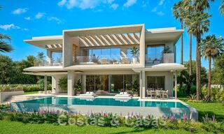 New modernist luxury villas for sale, with privacy and sea views, in a gated community in the hills of Marbella 52438 
