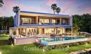 New modernist luxury villas for sale, with privacy and sea views, in a gated community in the hills of Marbella 52439 