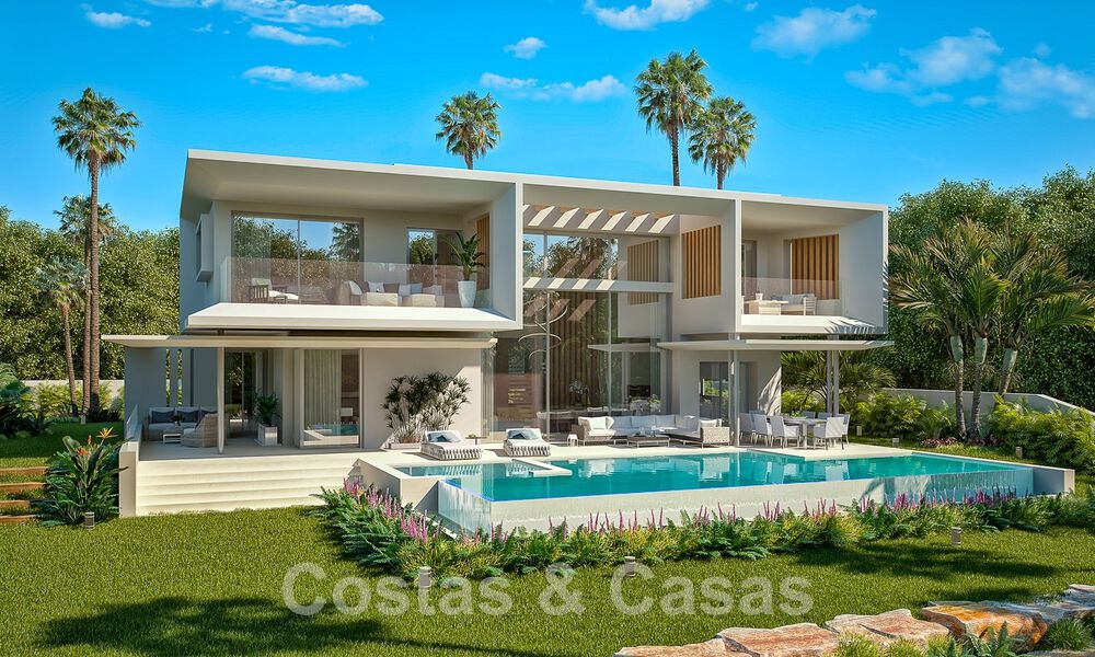 New modernist luxury villas for sale, with privacy and sea views, in a gated community in the hills of Marbella 52440
