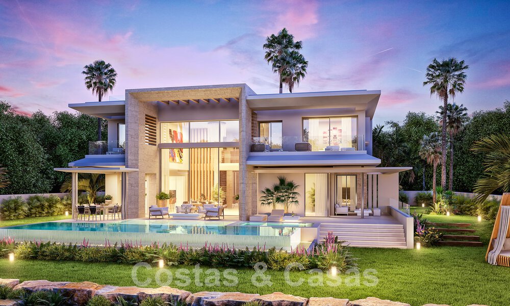 New modernist luxury villas for sale, with privacy and sea views, in a gated community in the hills of Marbella 52442