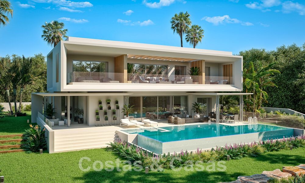 New modernist luxury villas for sale, with privacy and sea views, in a gated community in the hills of Marbella 52443