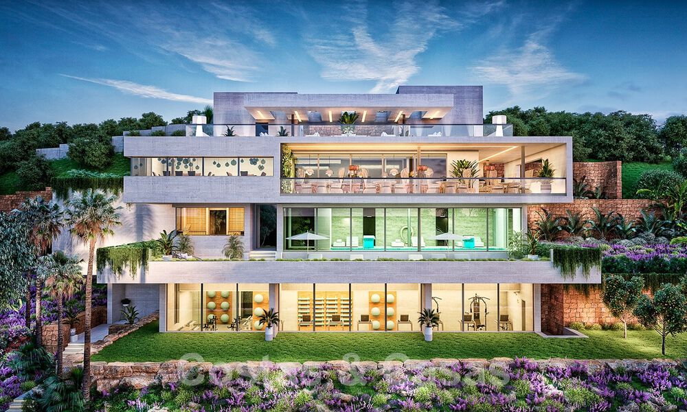 New modernist luxury villas for sale, with privacy and sea views, in a gated community in the hills of Marbella 52445