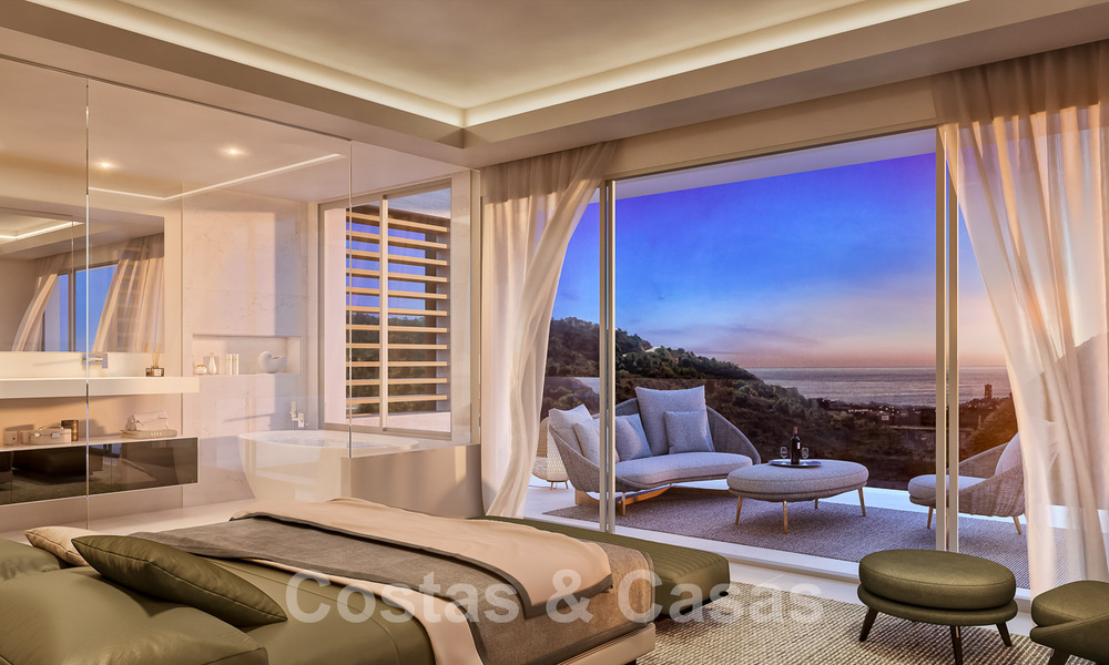 New modernist luxury villas for sale, with privacy and sea views, in a gated community in the hills of Marbella 52446