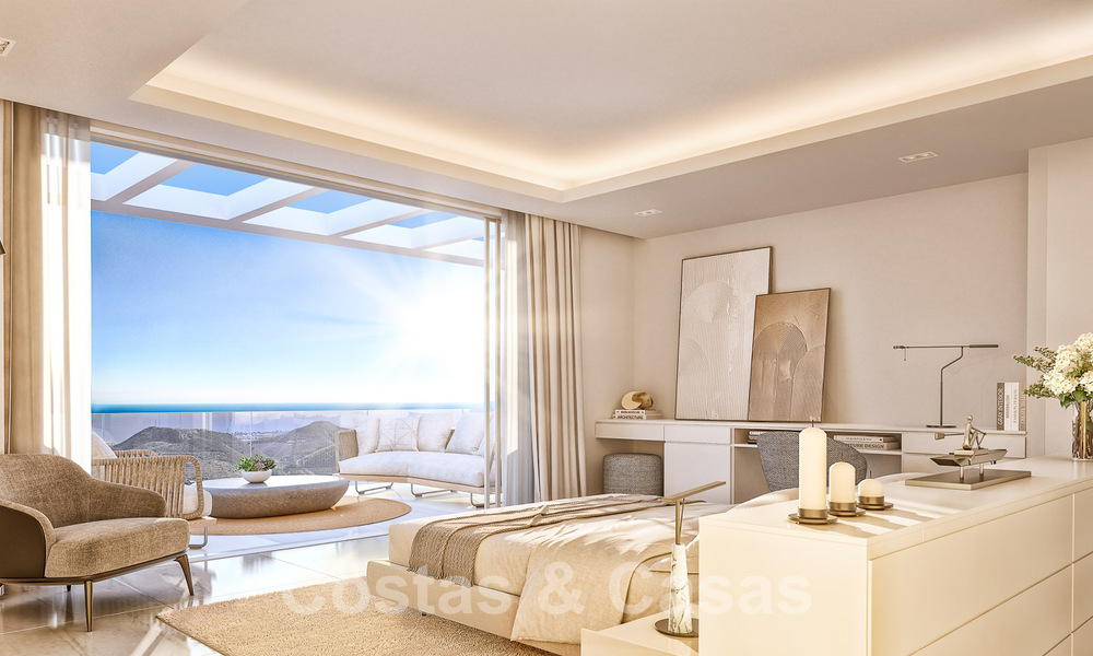 New modernist luxury villas for sale, with privacy and sea views, in a gated community in the hills of Marbella 52453