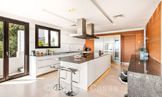 Contemporary, elevated luxury villa for sale with panoramic sea views situated in Marbella East 43816 