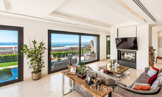 Contemporary, elevated luxury villa for sale with panoramic sea views situated in Marbella East 43819 