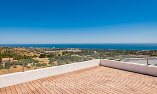 Contemporary, elevated luxury villa for sale with panoramic sea views situated in Marbella East 43825 