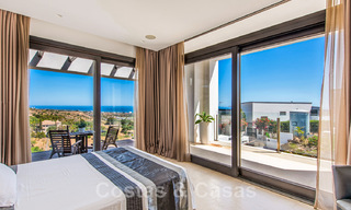 Contemporary, elevated luxury villa for sale with panoramic sea views situated in Marbella East 43833 
