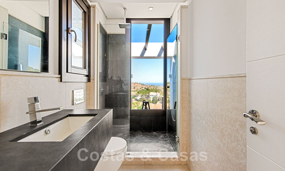 Contemporary, elevated luxury villa for sale with panoramic sea views situated in Marbella East 43834