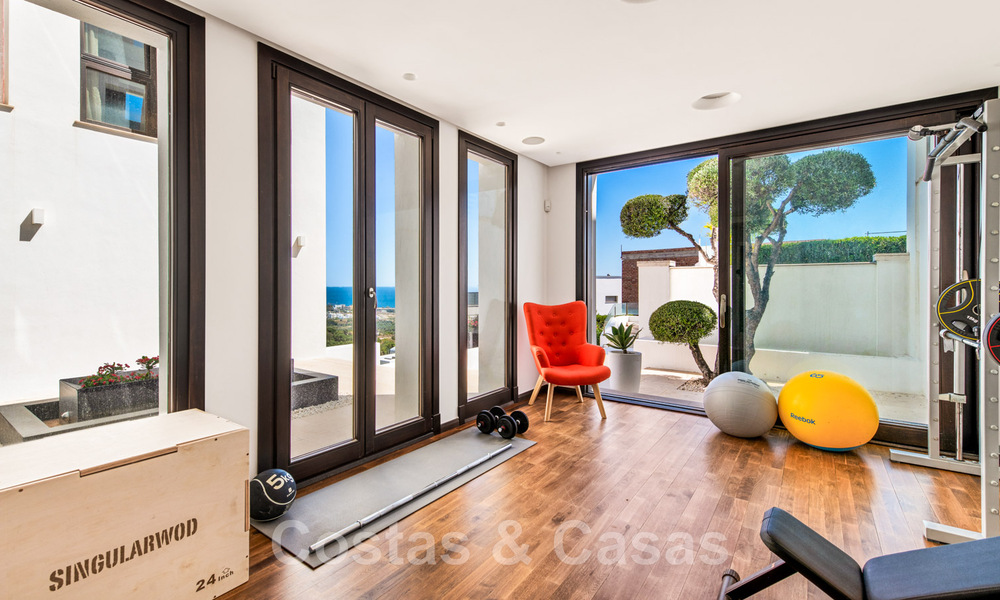Contemporary, elevated luxury villa for sale with panoramic sea views situated in Marbella East 43836
