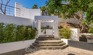Contemporary, elevated luxury villa for sale with panoramic sea views situated in Marbella East 43839 