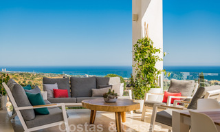 Contemporary, elevated luxury villa for sale with panoramic sea views situated in Marbella East 43843 