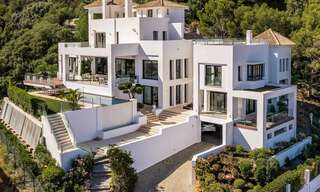 Contemporary, elevated luxury villa for sale with panoramic sea views situated in Marbella East 43846 