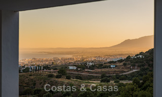 Contemporary, elevated luxury villa for sale with panoramic sea views situated in Marbella East 43849 