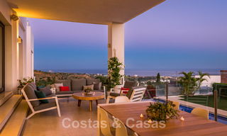 Contemporary, elevated luxury villa for sale with panoramic sea views situated in Marbella East 43855 