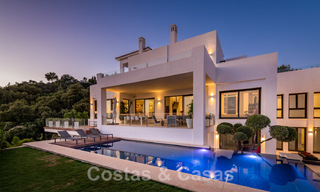 Contemporary, elevated luxury villa for sale with panoramic sea views situated in Marbella East 43856 