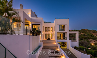 Contemporary, elevated luxury villa for sale with panoramic sea views situated in Marbella East 43857 