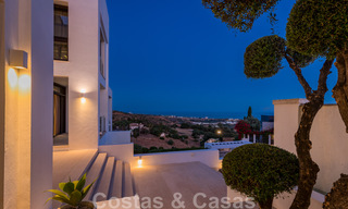 Contemporary, elevated luxury villa for sale with panoramic sea views situated in Marbella East 43859 