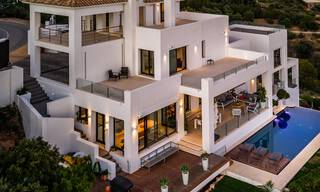 Contemporary, elevated luxury villa for sale with panoramic sea views situated in Marbella East 43861 