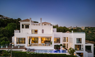 Contemporary, elevated luxury villa for sale with panoramic sea views situated in Marbella East 43862 