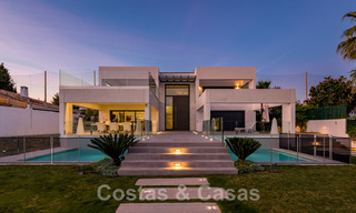 Modern villa for sale, situated on first line golf position with panoramic views of the green, extensive golf course in Marbella West 43908 