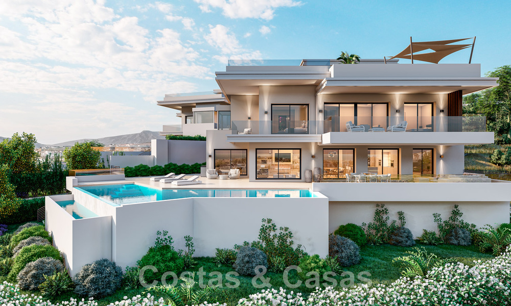 Under construction! 6 Spectacular luxury villas for sale in contemporary architecture situated in a golf resort on the New Golden Mile between Marbella and Estepona 43568