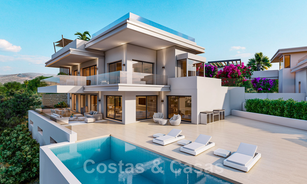 Under construction! 6 Spectacular luxury villas for sale in contemporary architecture situated in a golf resort on the New Golden Mile between Marbella and Estepona 43574