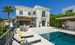 Superb luxury villa for sale in a modern Mediterranean architecture, with sea views and in a golf resort in Benahavis - Marbella 44176 