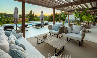 Contemporary Andalusian luxury villa for sale with numerous luxury amenities, surrounded by golf courses in Nueva Andalucia, Marbella 44380 