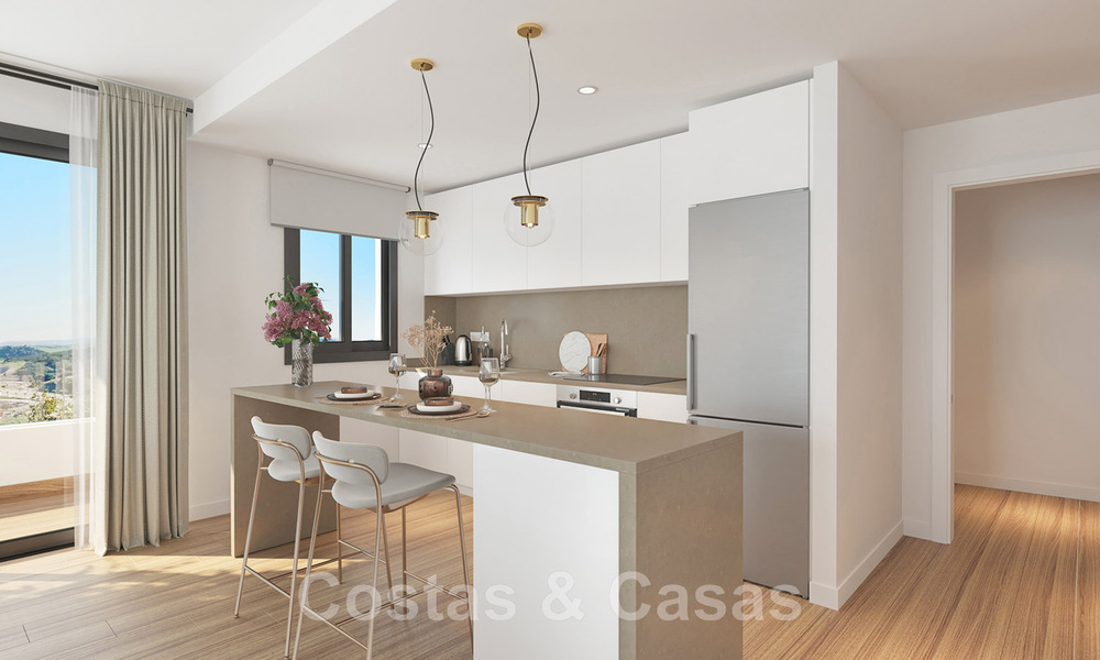 Luxurious new built apartments in contemporary style for sale with spacious terrace and panoramic sea views in Estepona town 44292