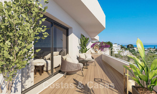 Luxurious new built apartments in contemporary style for sale with spacious terrace and panoramic sea views in Estepona town 44297 