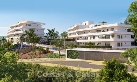 Luxurious new built apartments in contemporary style for sale with spacious terrace and panoramic sea views in Estepona town 44300