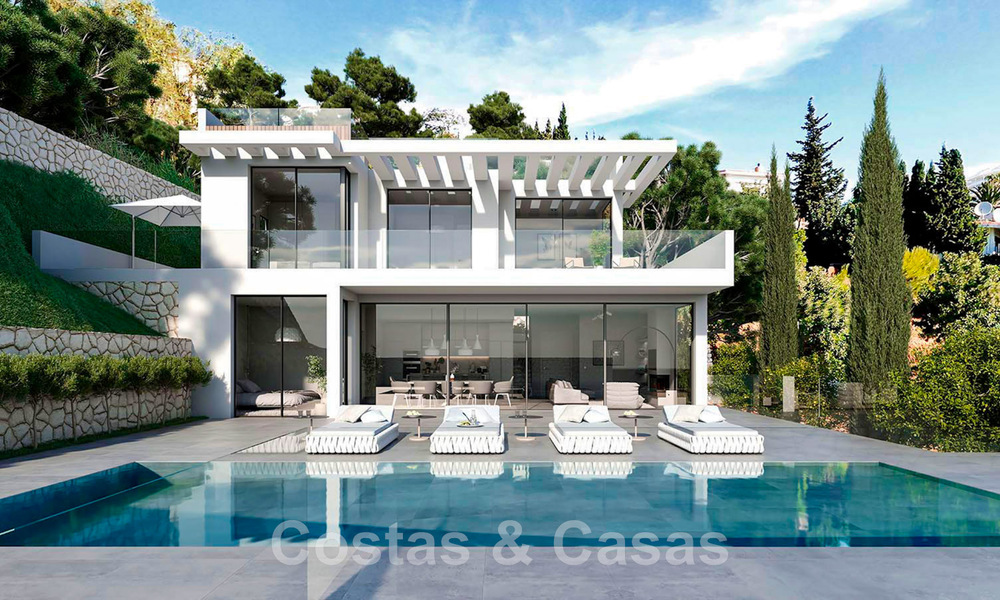 New modernist design villa for sale with phenomenal sea views at walking distance from the beach in Benalmadena, Costa del Sol 44580